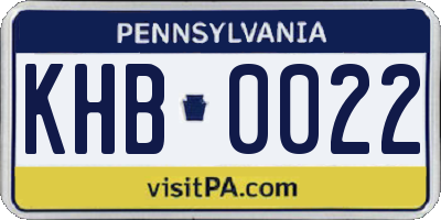 PA license plate KHB0022