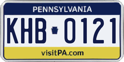 PA license plate KHB0121
