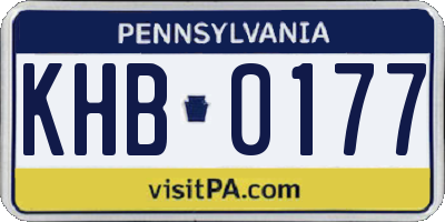PA license plate KHB0177