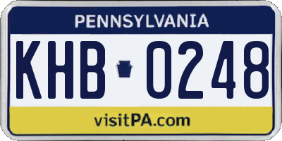 PA license plate KHB0248
