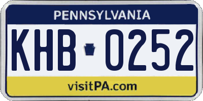 PA license plate KHB0252