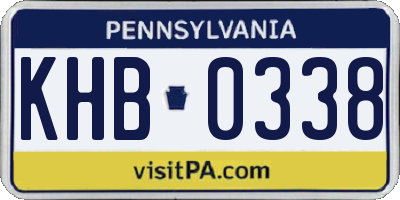 PA license plate KHB0338