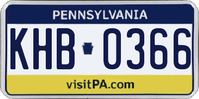 PA license plate KHB0366