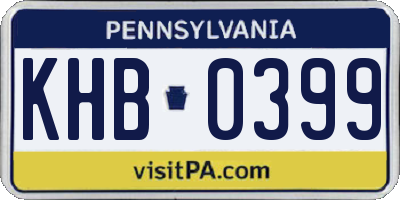 PA license plate KHB0399