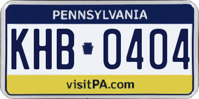PA license plate KHB0404