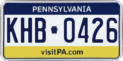 PA license plate KHB0426