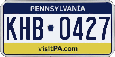 PA license plate KHB0427