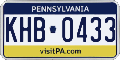 PA license plate KHB0433