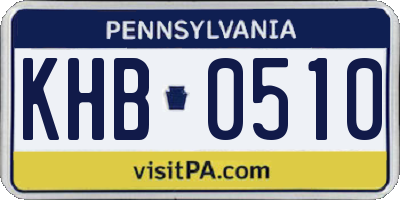 PA license plate KHB0510