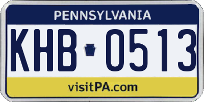 PA license plate KHB0513