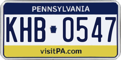 PA license plate KHB0547
