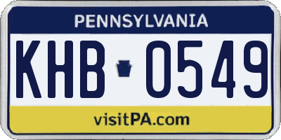 PA license plate KHB0549