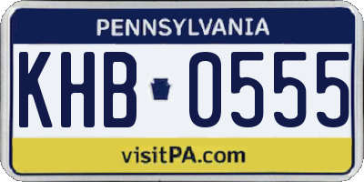 PA license plate KHB0555