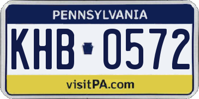 PA license plate KHB0572