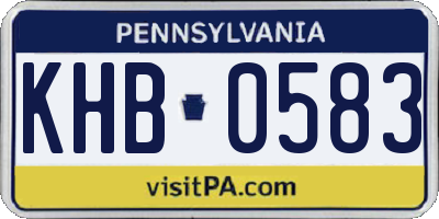 PA license plate KHB0583