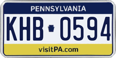 PA license plate KHB0594