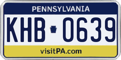 PA license plate KHB0639