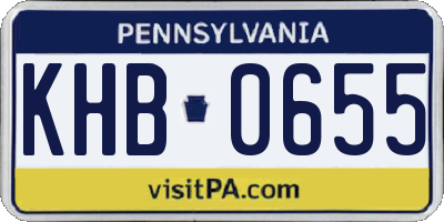 PA license plate KHB0655