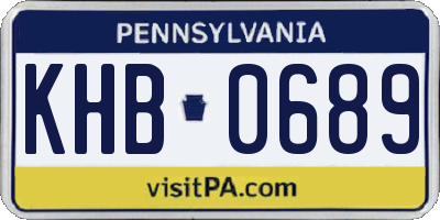 PA license plate KHB0689