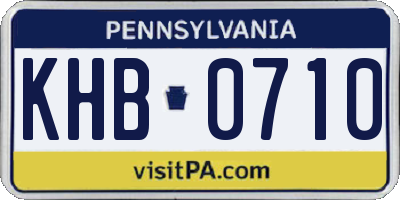 PA license plate KHB0710