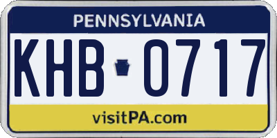 PA license plate KHB0717
