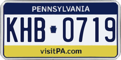 PA license plate KHB0719