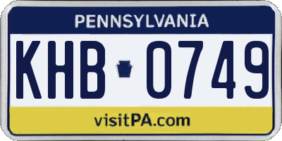 PA license plate KHB0749