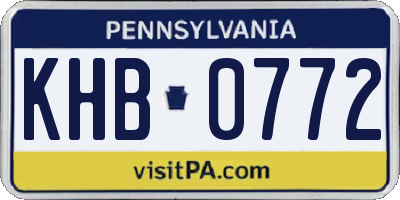 PA license plate KHB0772