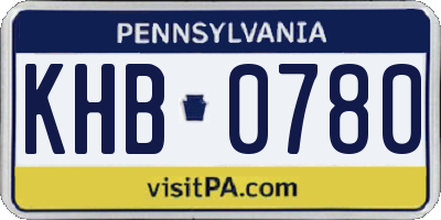 PA license plate KHB0780