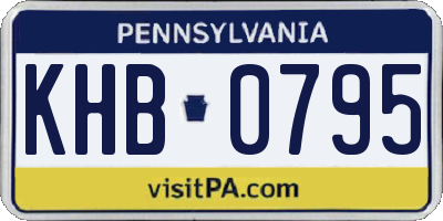 PA license plate KHB0795