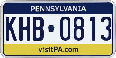 PA license plate KHB0813