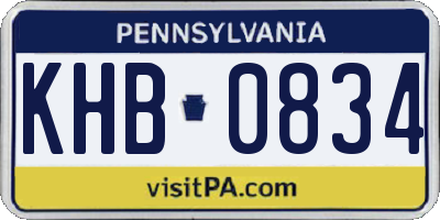PA license plate KHB0834