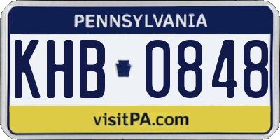 PA license plate KHB0848