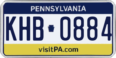 PA license plate KHB0884