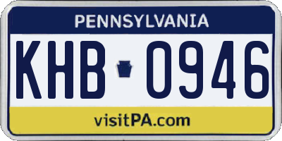 PA license plate KHB0946