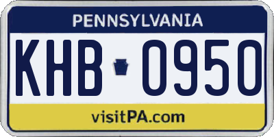 PA license plate KHB0950