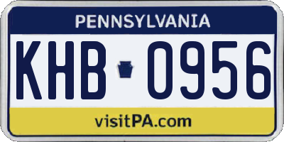 PA license plate KHB0956