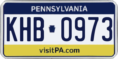 PA license plate KHB0973