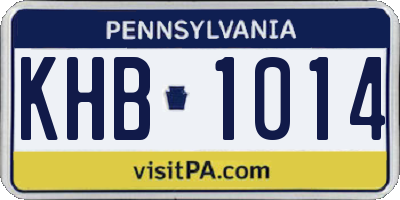 PA license plate KHB1014