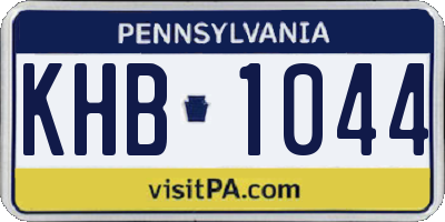 PA license plate KHB1044