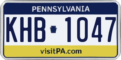 PA license plate KHB1047