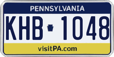 PA license plate KHB1048