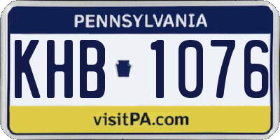 PA license plate KHB1076