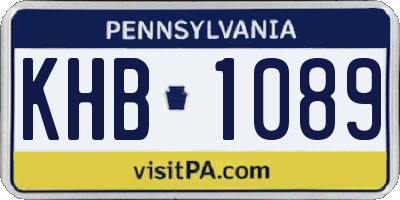 PA license plate KHB1089