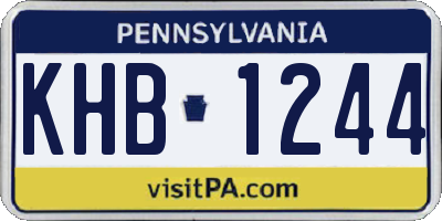 PA license plate KHB1244