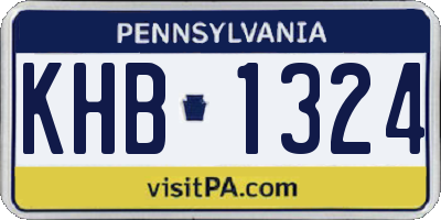 PA license plate KHB1324