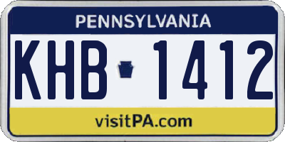 PA license plate KHB1412