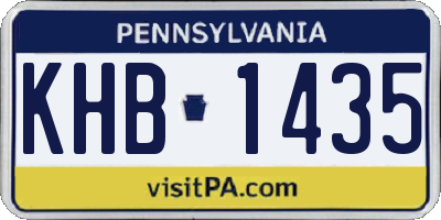 PA license plate KHB1435