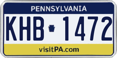 PA license plate KHB1472