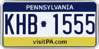 PA license plate KHB1555